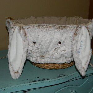 Pottery Barn Kids Long Ear Fur Bunny Easter Basket Liner "ELLIOTT" (EE-27)